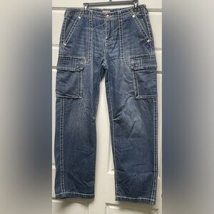 True Religion Blue Cargo Jeans
